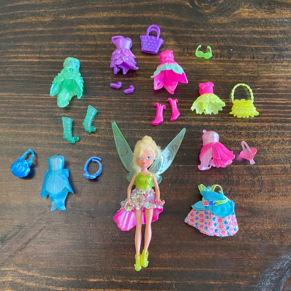 Disney Fairy Jakks Pacific Tinkerbell Doll Lot Dresses Polly 5"